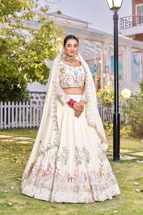 New Launching Wedding Ram 162 Vichitra White Latest lehenga choli designs in Pune